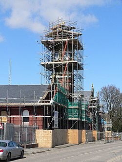 Restoration of the clock tower of the Grade II listed former Steelworks General Offices, April 2008 Restoration of the Steelworks General Offices - geograph.org.uk - 755962.jpg