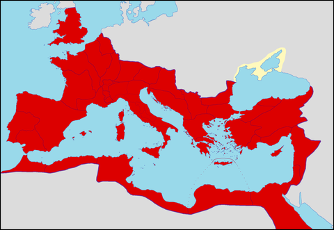 The Roman Empire in AD 96.