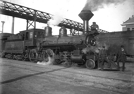 San Pedro, Los Angeles, and Salt Lake Railroad locomotive#32, early 1900s