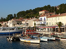 A view of the harbor with the SNSM rescue boat and fishermen's boats