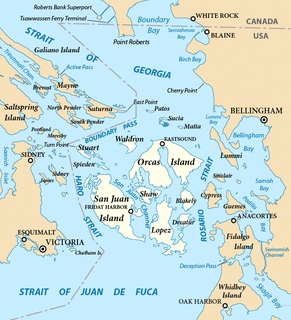 San Juan Islands Archipelago in the Salish Sea in Washington, US