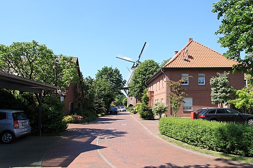 Saterland Scharrel - Eisenbahnstraße + Mühlenstraße + Mühle (dmt) 01 ies