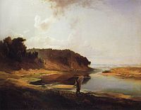 Τοπίο με ποταμό και ψαρά (1859), Λετονικό Μουσείο Τέχνης, Ρίγα