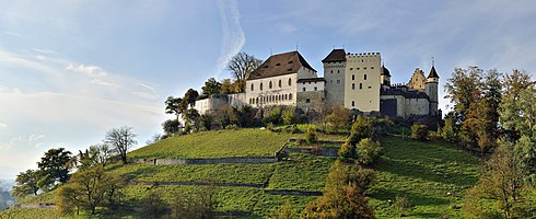 Castle Lenzburg from southeast, Switzland