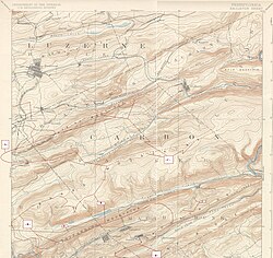 Coal-laden parallel ridges north of Blue Mountain in the physiographic province of the Anthracite Upland Section