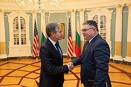 Secretary of State Antony Blinken meets with Ambassador of Bulgaria to the United States Georgi Panayotov at the State Department in Washington, D.C., on September 25, 2023.jpg