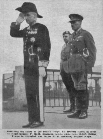 Sir Herbert Phillips, British Consul General, in full consular uniform on his departure from Shanghai in 1940