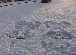 Ein Schneeengel ist ein von ei