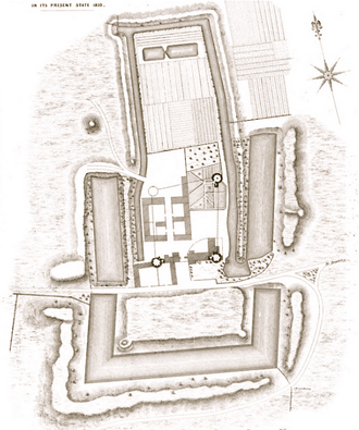 Plan of Somerton Castle by J. S. Padley, 1850 Somerton Castle, Boothby Graffoe, Lincolnshire 3.png