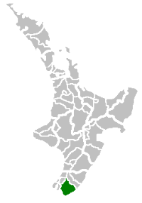 Расположение района Южный Вайрарапа