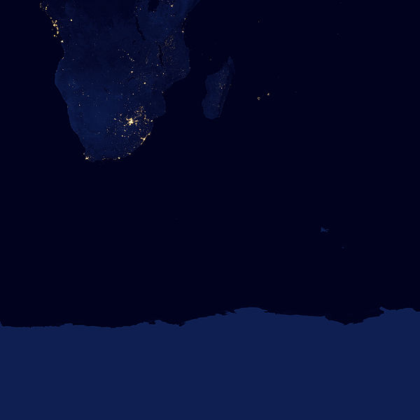 File:Southern Africa and Antarctica at night by VIIRS.jpg