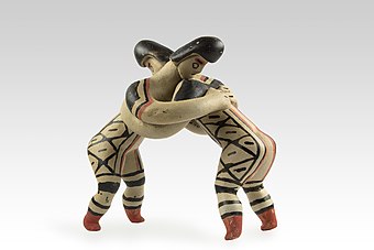 Statuette Karajà, wrestlers