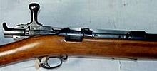 Closeup of the bolt and receiver of the Jarmann pictured above Swedish Jarmann open bolt.jpg