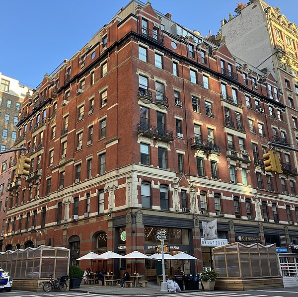 The Lovin' Spoonful rehearsed for weeks in early 1965 in the basement of Greenwich Village's Hotel Albert (pictured 2023).