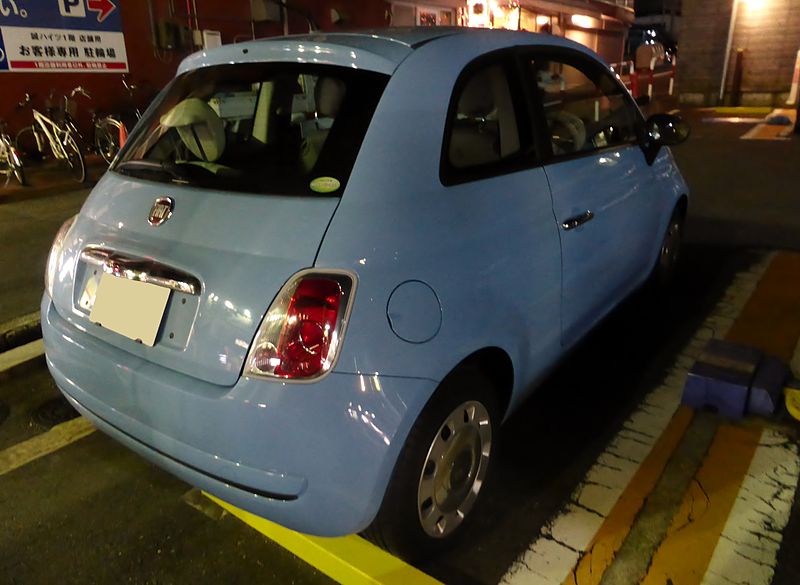 File:The rearview of 3rd generation FIAT 500 TwinAir Pop at night.JPG