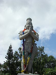 A statue of Hanuman in prayer pose near Alipiri gate in Tirumala Thirumala Hanuman.jpg