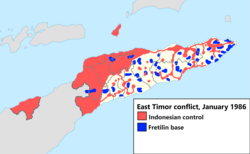 Map of military situation in East Timor in January 1986 Timor1986.png