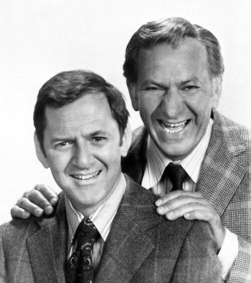 Randall with Jack Klugman in a publicity photo of The Odd Couple, 1972