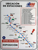 Karta rute Transmetro Exposición