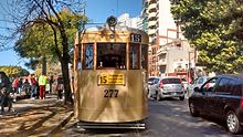 Heritage tramway operated by the Association of Friends of the Rail of Rosario. Tranvia Rosarino ARAR frente.jpg