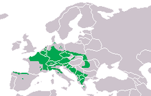 Življenjsko območje planinskega pupka (označeno z zeleno)
