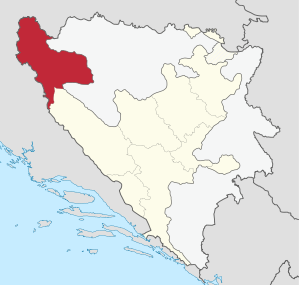 Location of the canton in Bosnia and Herzegovina