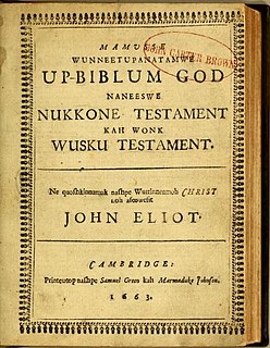 <i>Eliot Indian Bible</i> first Christian Bible to be published in the U.S.
