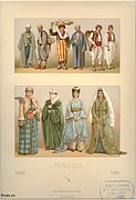 Bir çizime göre Osmanlı giyimi