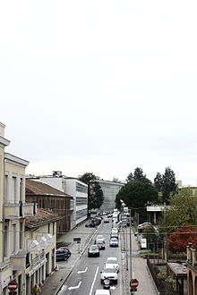 Veduta di Via Jervis, dove si sono sviluppate le officine della Olivetti