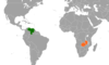 Location map for Venezuela and Zambia.