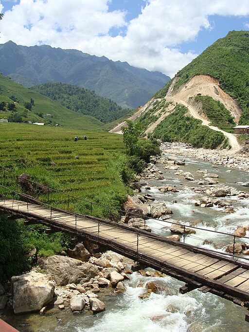 Village vietnam sapa bridge