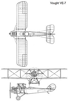 Vought VE-7 3-view drawing