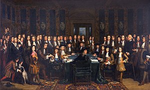 Vrede van Nijmegen - De ondertekening van de Vrede tussen Frankrijk en Spanje door Henri Gascard (1635-1701).jpg