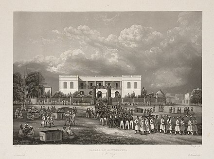 View of the Palace of the Governor of Pondicherry in 1850