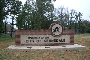 Welcome sign to the City of Kennedale Welcome2kennedale.jpg