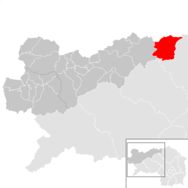 Poloha obce Wildalpen v okrese Liezen (klikacia mapa)