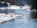 English: Wkra River near Goławice and Śniadówko in winter Polski: Wkra w okolicy Goławic i Siadówka