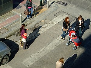 A woman begging in Patras, Greece.