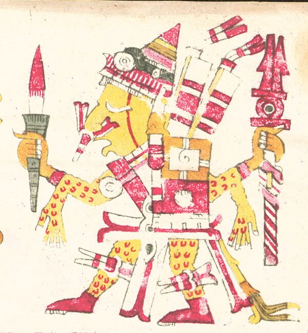 Red Xipe-Totec Tezcatlipoca in the Codex Borgia.