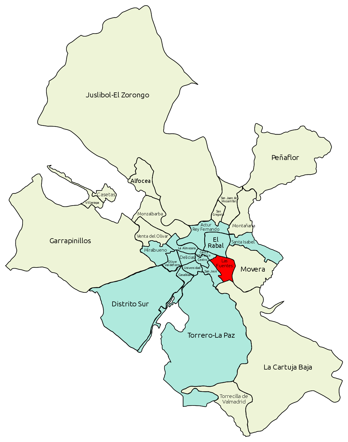 Desalentar Tubería resbalón Las Fuentes (distrito) - Wikipedia, la enciclopedia libre