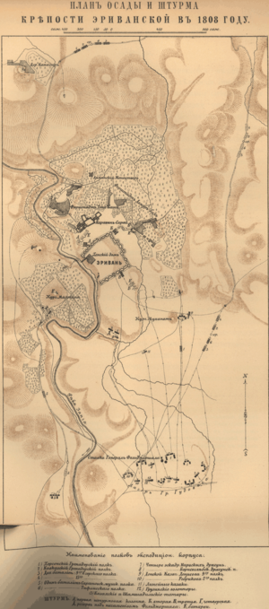 Plan del asedio de Erivan en 1808