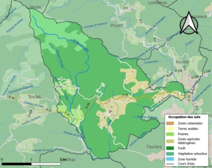 Kolorowa mapa przedstawiająca zagospodarowanie terenu.