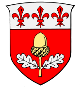 Acorn in the coat of arms of the du Quesne family 