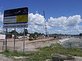 Kippa Ring Station under construction, project sign