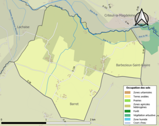 Kolorowa mapa przedstawiająca użytkowanie gruntów.