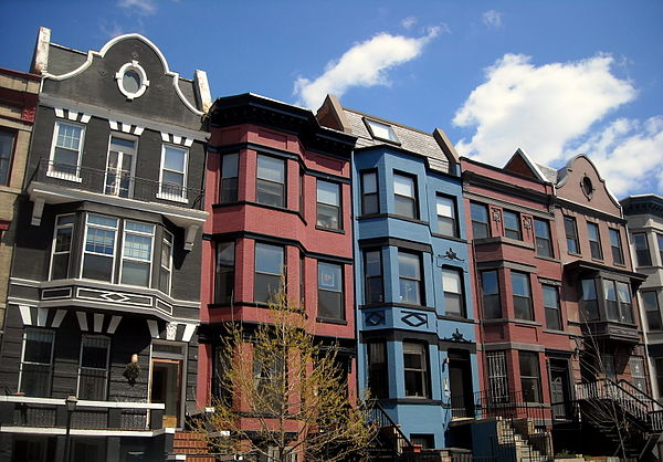 Queen Anne style rowhouses in the Adams Morgan neighborhood of Washington, D.C.