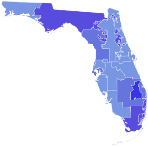 1998 United States Senate election in Florida by Congressional District.svg