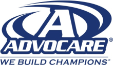 큰 'A'가있는 흰색 글꼴의 "ADVOCARE"라는 문구는 AdvoCare의 현재 회사 로고입니다.