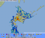日本氣象廳發表其2018年北海道地震震度分布圖