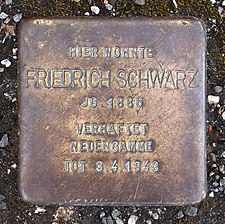 Stolperstein für Friedrich Schwarz in Hannover